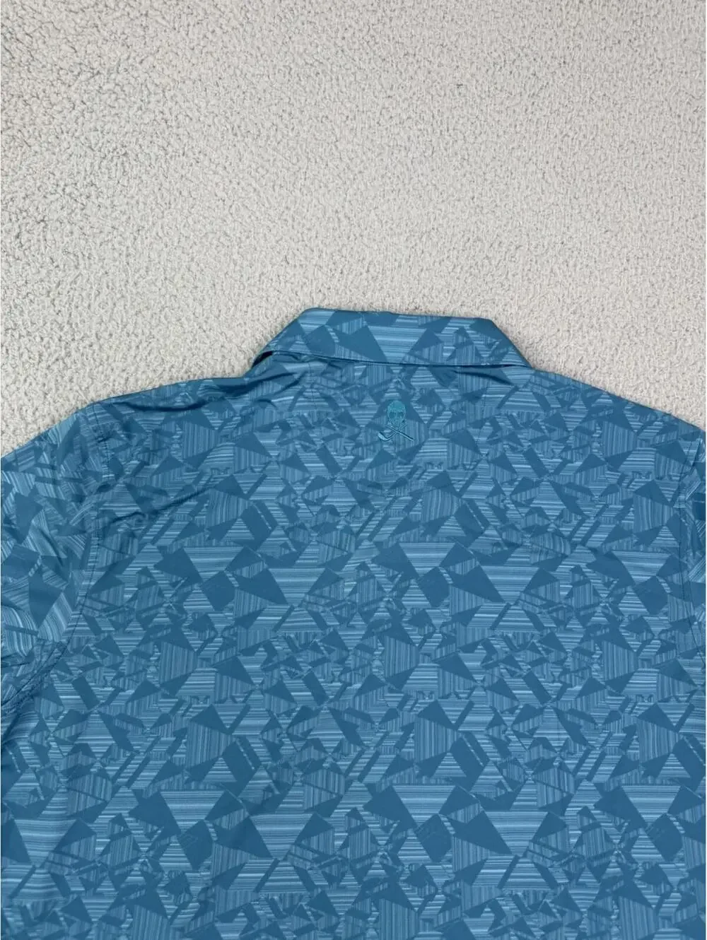 Robert Graham Performance Golf Polo Shirt Mens Medium Blue Hydros Geometric - Picture 12 of 12